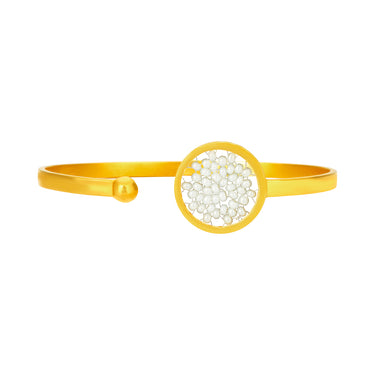 Bangle Upsala Dorado Círculo Sencillo Perla